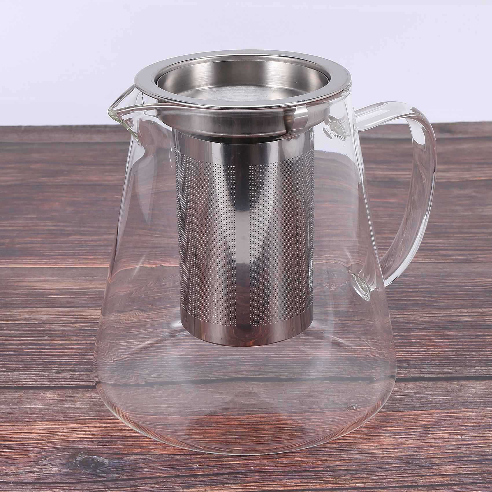 ABUL-2X Glass Teapot With Stainless Steel Removable Infuser For Loose Leaf Tea, Bonus Tea Kettle & Infuser Coaster, 950Ml