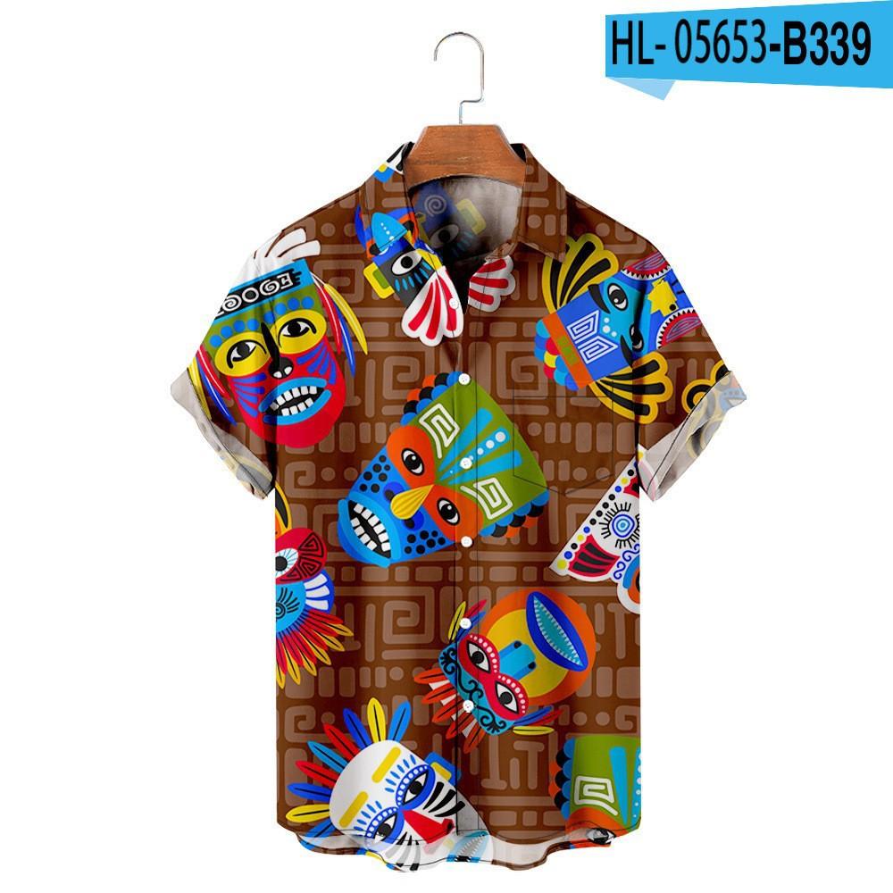 

Трансграничная внешняя торговля Летний мужской кардиган с короткими рукавами и лацканами, мужская одежда больших размеров, рубашка с 3D-цифровой печатью, рубашка с коротким рукавом M