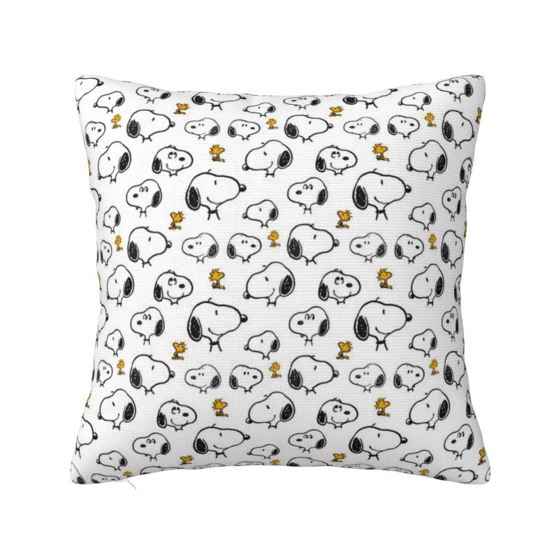 Custom Disney Snoopy Woodstock Cartoon Beagle Pillow Home Decorative Nordic Cushion Decoration Salon Square Pillowcase
