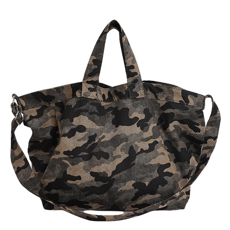 2025 fashionable retro simple large-capacity bag women's autumn new tote bag casual texture shoulder messenger bag