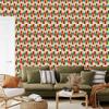 Red, coral and sea green triangle wallpaper for living room and bedroom 50x1000