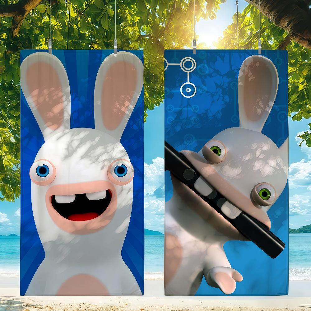R-Raving Rabbids Towel Quick Drying Beach Towels Are Suitable For Swimming Pools Camping Yoga And The Gym