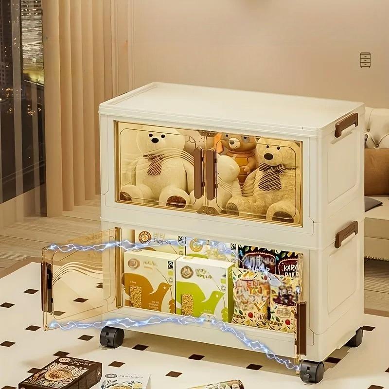 Foldable Storage Box with Clear Door - Spacious, Durable, and Easy-to-Assemble - Ideal for Organizing Clothes, Books, Toys, and