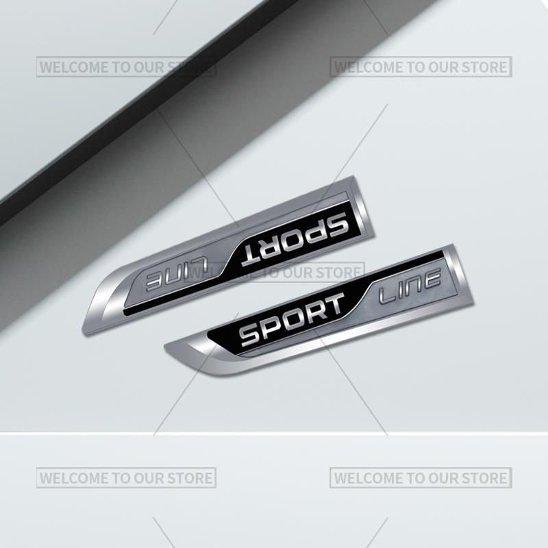 

3D Car Styling Sport Line Emblem Side Badge Metal Stickers Rear Trunk Decals For Skoda Citigo Octavia Kodiaq Kamiq Yeti Fabia RS