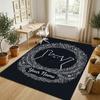 Cherry Blossom Theme Soft Crystal Velvet Rug Custom Name & Text Print Non Slip Floor Rug for Bedroom Living Room