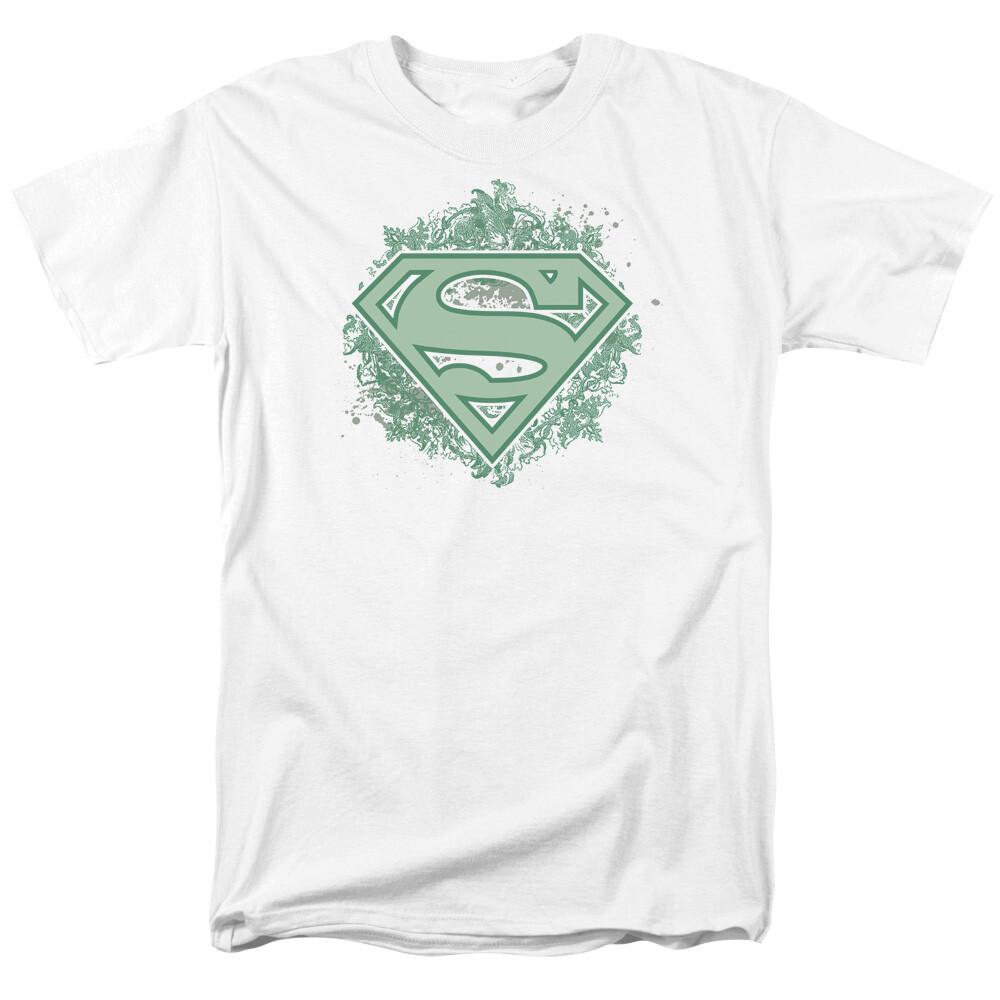26 Superman Ornate Shield Logo T Shirt Licensed Comic Book Movie Tee White Unisex T-Shirt XXL