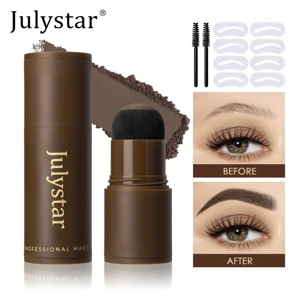 Eyebrow Definer Powder Stamp Makeup with 8 Reusable Stencils Long Lasting Hairline Shadow Powder Hair Chalk Hair Fluffy Powder