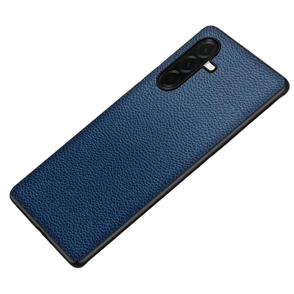 For Samsung Galaxy S24 FE Case Litchi Texture PU Leather Coated PC + TPU Protective Phone Back Cover