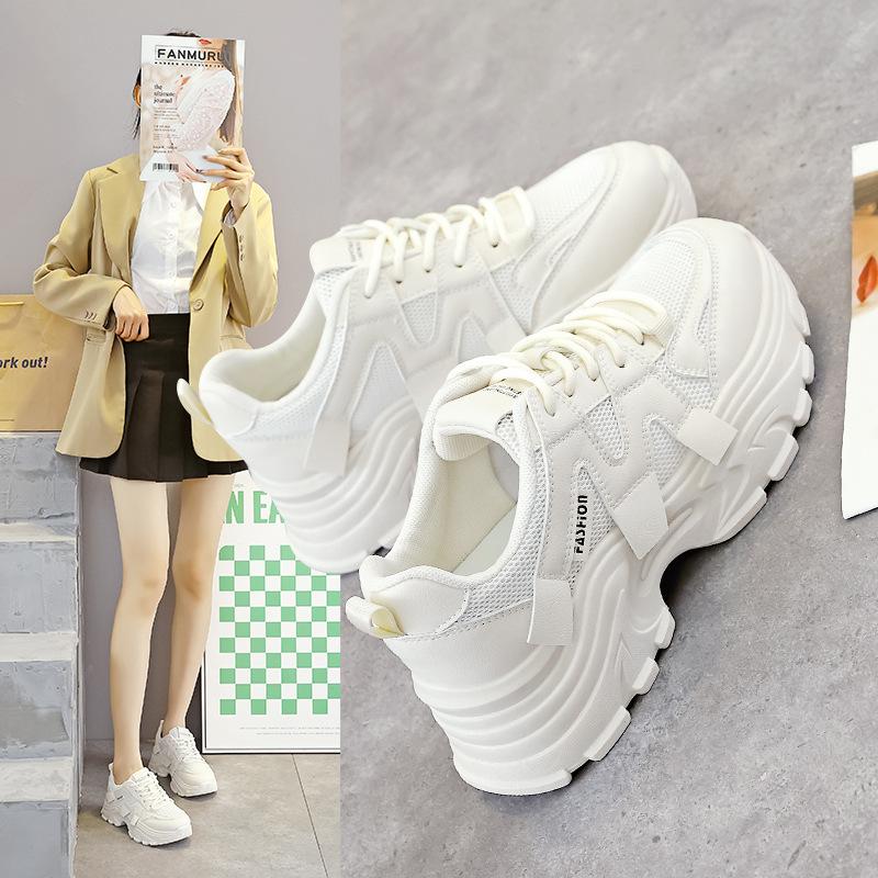 Dad shoes women's new 2025 spring thick-soled small sports shoes Hong Kong style casual little white shoes children's tide J01
