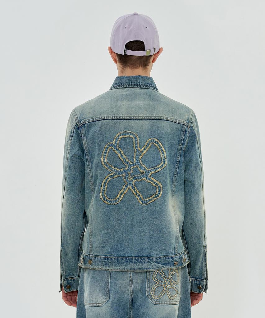 Unalloyed Flower Denim Jacket / Blue