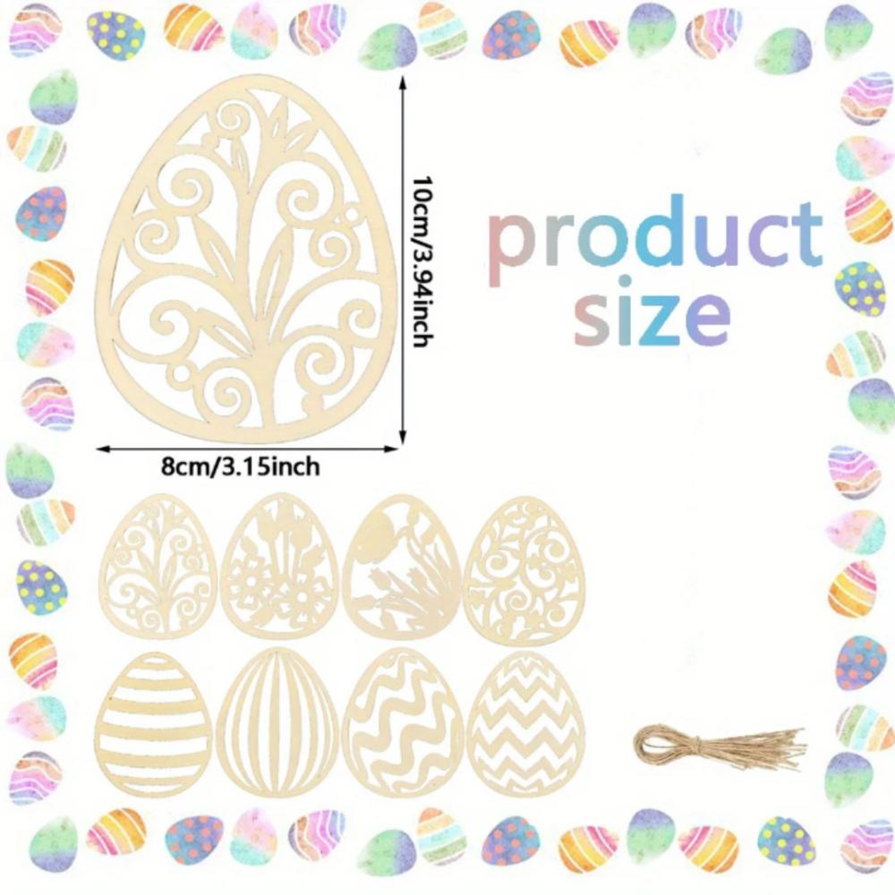 40 Pieces Wooden Easter Egg Ornaments For Diy Crafts, Painting And Home Decoration, Perfect Easter Gifts And Holiday Decorations