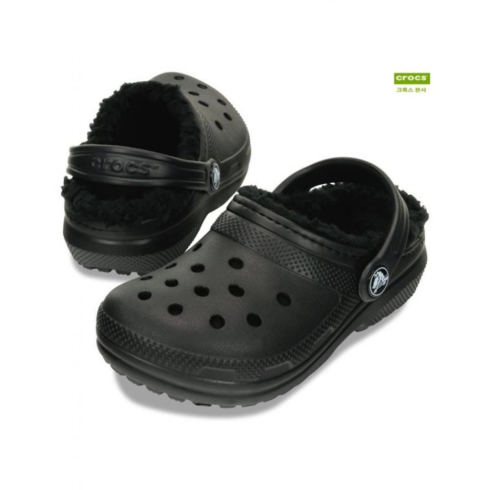 

Сабо Crocs Classic Lined Clog Kids Black 060 White 10m black/175