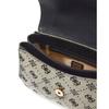 GUESS Sac à main noir taupe pour femme - Melinda Logo Top Handle Bag Black Logo 331166