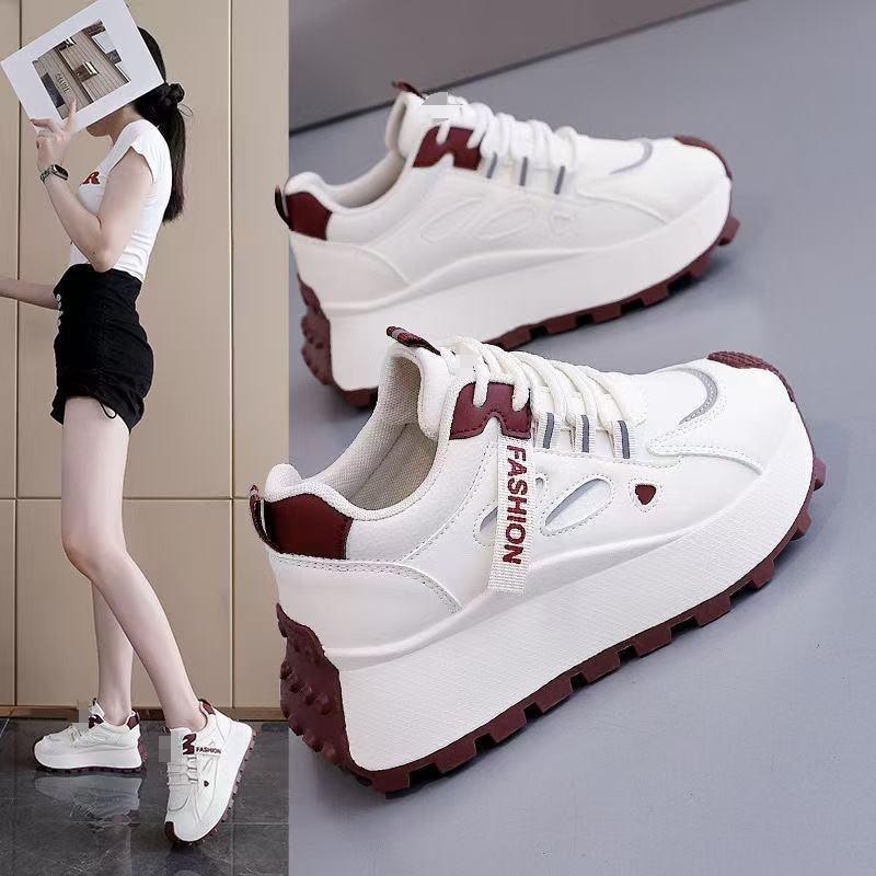 High-value new dad shoes women's autumn sports running shoes thick-soled height-increasing small casual shoes