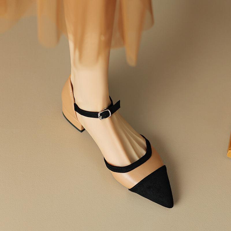 

Летние женские повседневные сандалии в цветовой гамме, удобные сандалии с мягкой подошвой и острым носком на низком каблуке, сандалии с закрытой пяткой, новые сандалии на плоской подошве с открытой пяткой 39 хаки