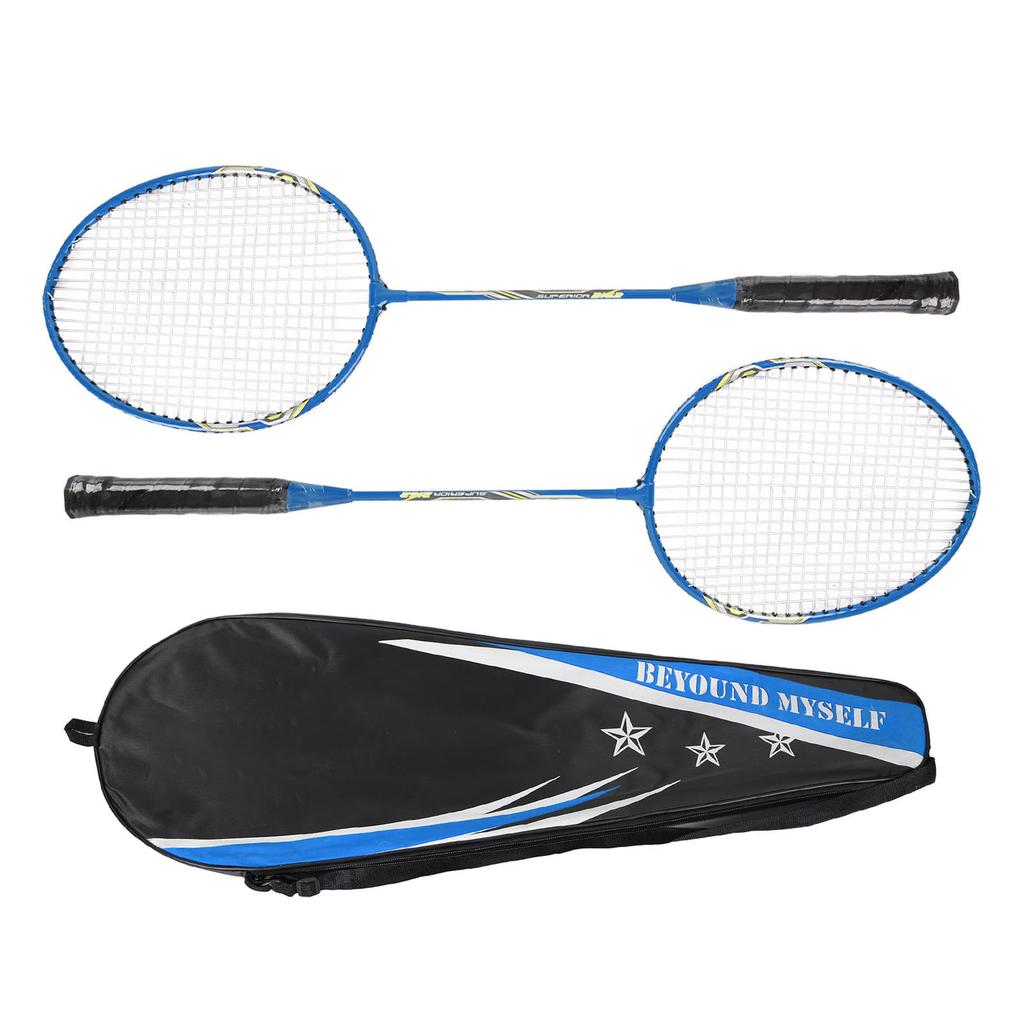 LEIJIAER Badminton Racket Set of 2 Player Iron Alloy Professional Training Replacement Equipment