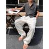 Men's Summer Light Luxury Cotton-Linen Blend Wide-Leg Scimitar Pants