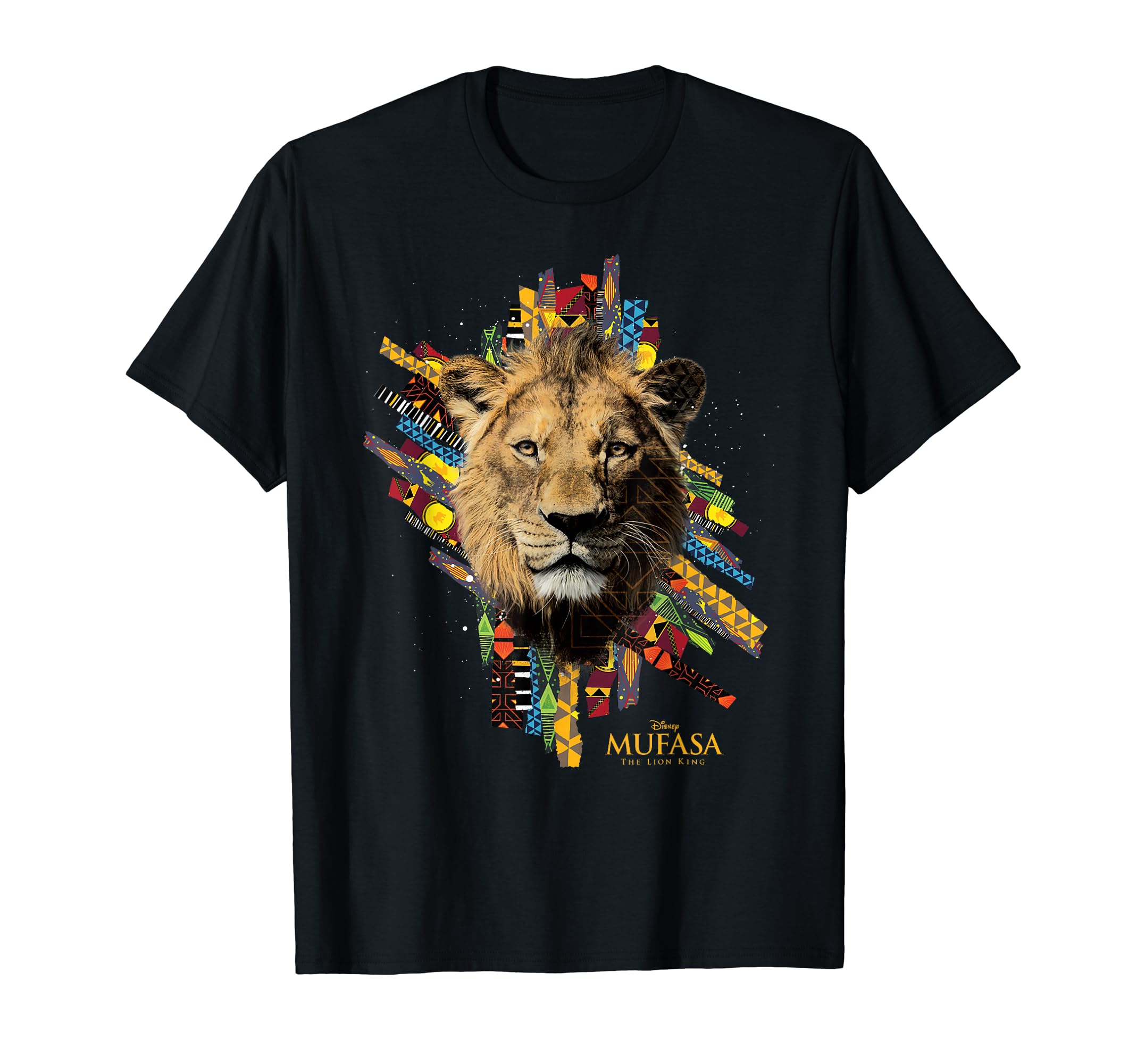 

Disney The Lion King: Mufasa Movie Face Textile Pattern T-Shirt