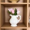 Stylish Nordic Minimalists Jugs Vases With Handle White Ceramic Flower Arrangement Pitcher Vases For Wedding Centerpieces
