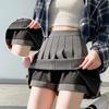 Grey Pleated Skirt for Women Spring Autumn Lightweight Slimming High-Waisted A-line Short Skirt Casual All-match Versatile JK Preppy Skirt