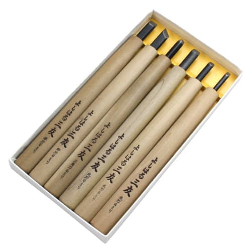 Yoshiharu Cutlery Premium Quality Tsukehaga (Special Order) Yoshiharu Mitomo Carving Knives, Paper Boxed Set of 6, Y-6