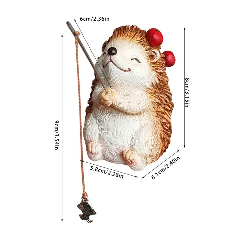 Artistic Hedgehog Design Resins Miniature Ornament Decoration For Aquascaping Miniature Landscape Arrangements