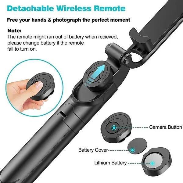 Ausziehbarer Handheld-Selfie-Stick, Bluetooth-Fernbedienung, integrierte Drei-in-Eins-Selbstauslöser-Stativ-Handyhalterung, Fernbedienung für Selfies