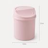 Nordic Mini Desktop Trash Can With Lid Solid Color Garbage Bin For Office Bedroom Tabletop Waste Storage Home Cleaning Organizer