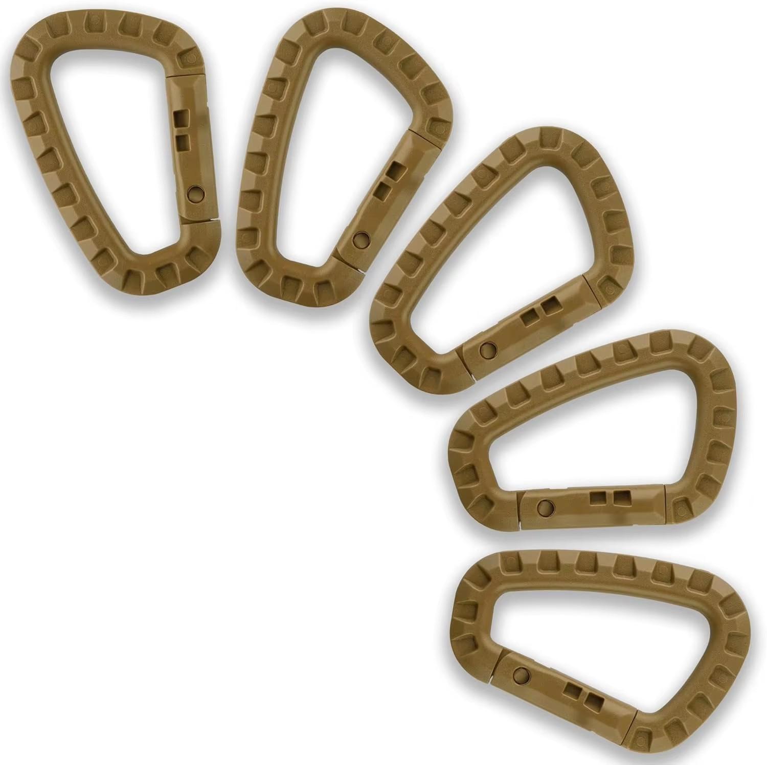 1/5/10pcs Tactical Carabiner Set Plastic Steel Quick Hook Webbing Grimlock Lock Key Chain Outdoor Backpack Karabiner Buckle