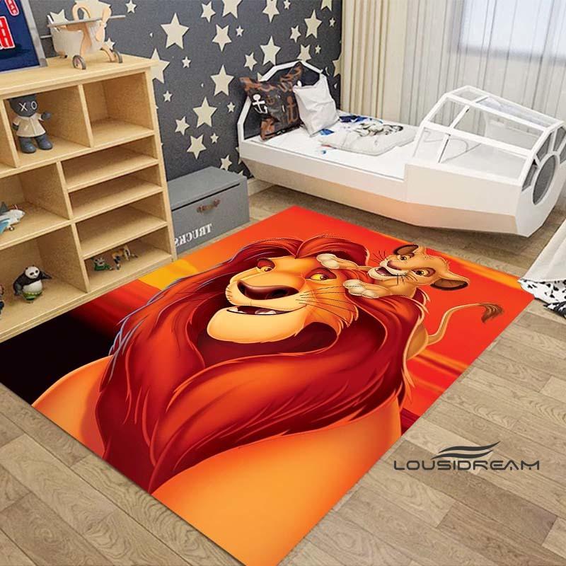 Customizable large Simba Lion King cartoon rug, suitable for living rooms, children's bedrooms, sofas, doormats, and is non-slip