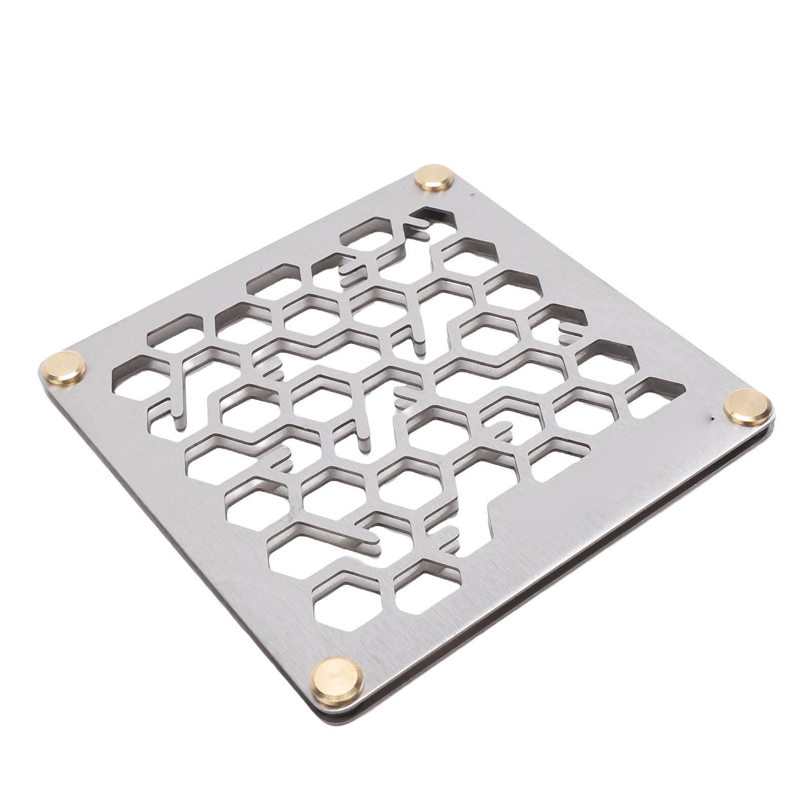 

Stainless Steel Cup Mat Multiple Holes Double Layer Metal Heat Insulation Mat for Cold and Hot Drinks Outdoor Camping