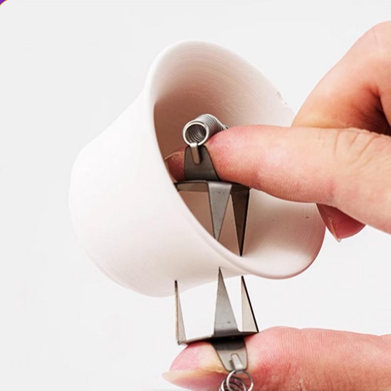 Pottery Glaze Tools Fingertip Dip Glaze Clip Stainless Steel Glaze Clip Easy Cleaning Glazed Clamp Ceramic Coloring Glazing Tool