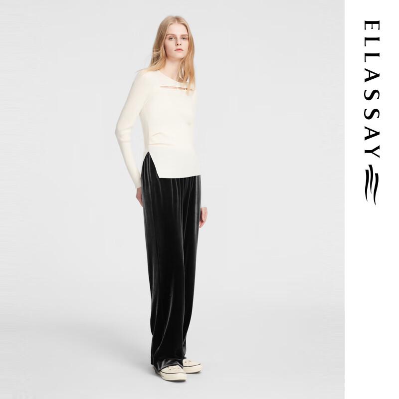 ELLASSAY Women's Elegant Loose Wide-Leg Straight Casual Pants