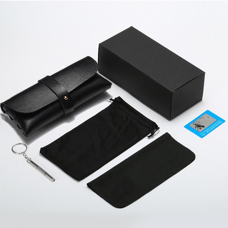 Sunglasses Packaging Set: Eyeglass Case, Cleaning Cloth, Pouch, Polarized Card & Gift Box