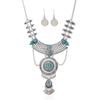 Ethnic Style Simulation Gemstone Decoration Women Necklace And Earring Set
