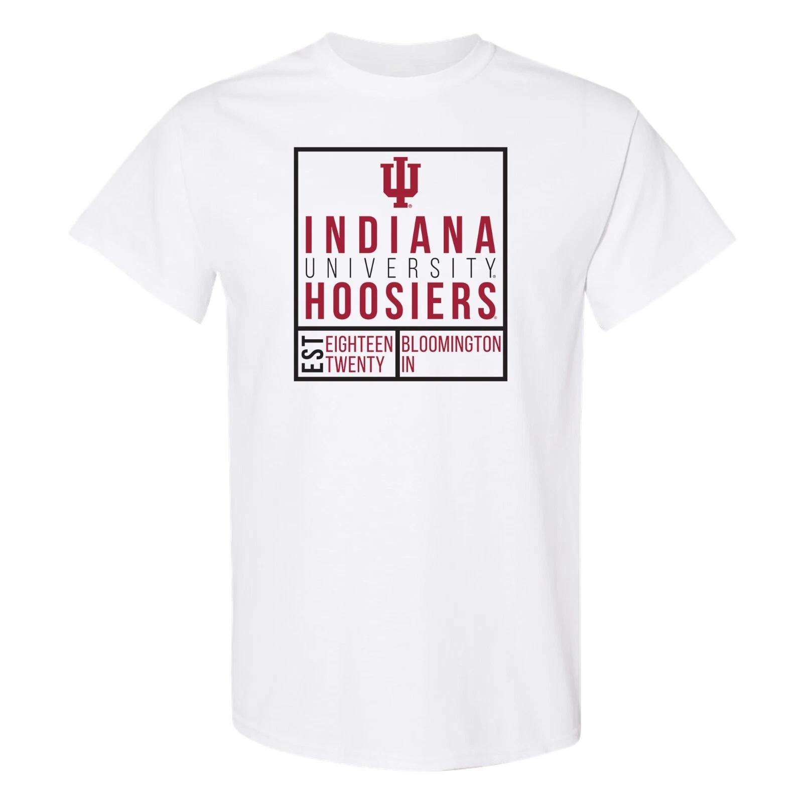 Indiana Hoosiers Box Label Short Sleeve T-Shirt - White 2XL