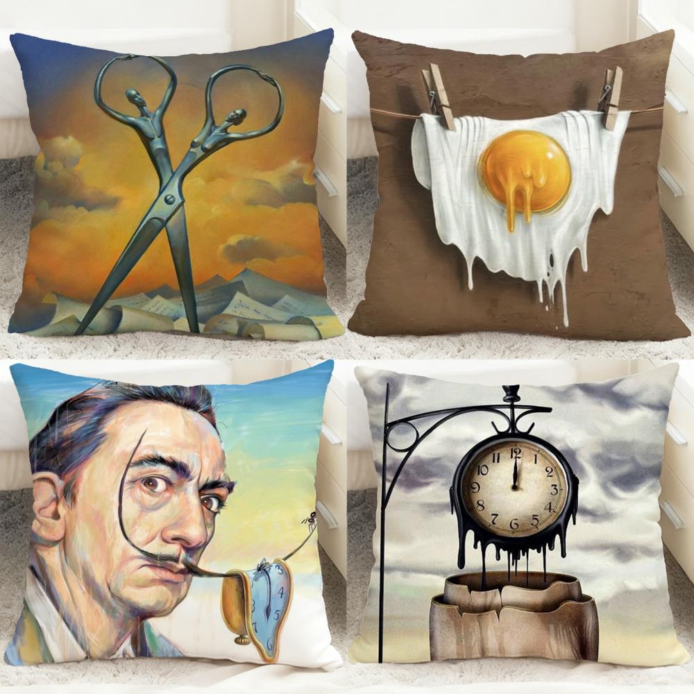Popular S-SSalvador Dali Cushion Cover Comfortable Reversible Pillow Cover Ideal for Car Sofa Bedroom & Beyond