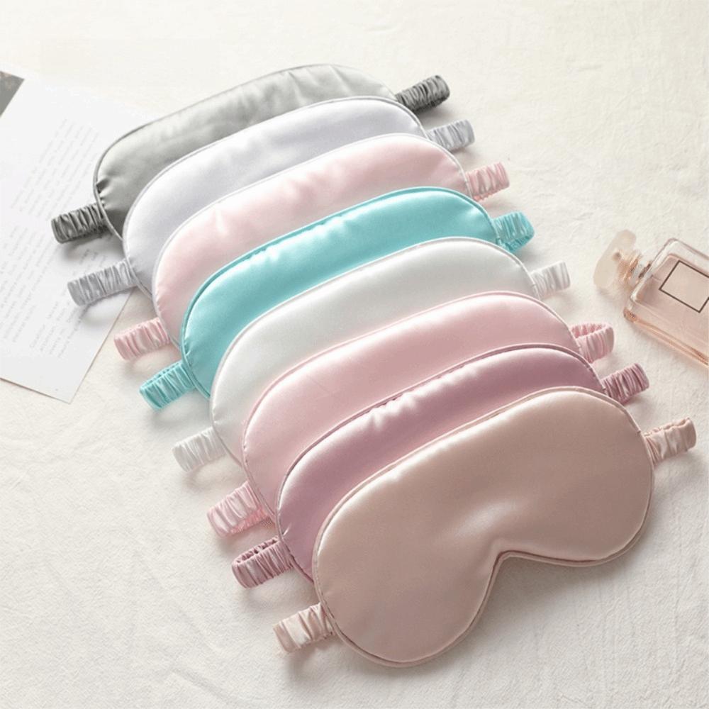 Polyester Sleep Mask Breathable Double Sided Breathable Eye Mask Multi-Color Sleep Shading Simulation Silk Eye Mask Office Nap