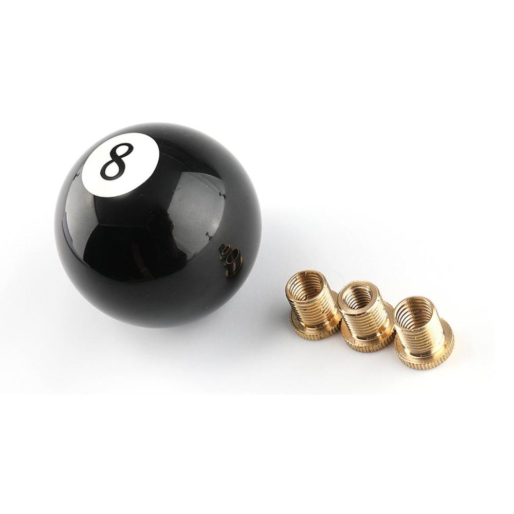 8 Eight Pool Billiard Ball Gear Shift Knob w/ Adapter Universal Vehicle AT/MT Shifter Lever Head Black High Quality Dropship