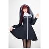 Gothic Bride Halloween Costume Dark Witch Nun Vampire Outfit With Cross For Halloween Party Ghost Performance