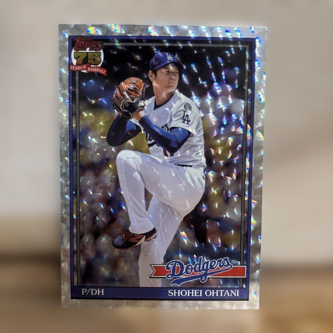 Used Shohei Ohtani Topps 75th Anniversary Card Los Angeles Dodgers