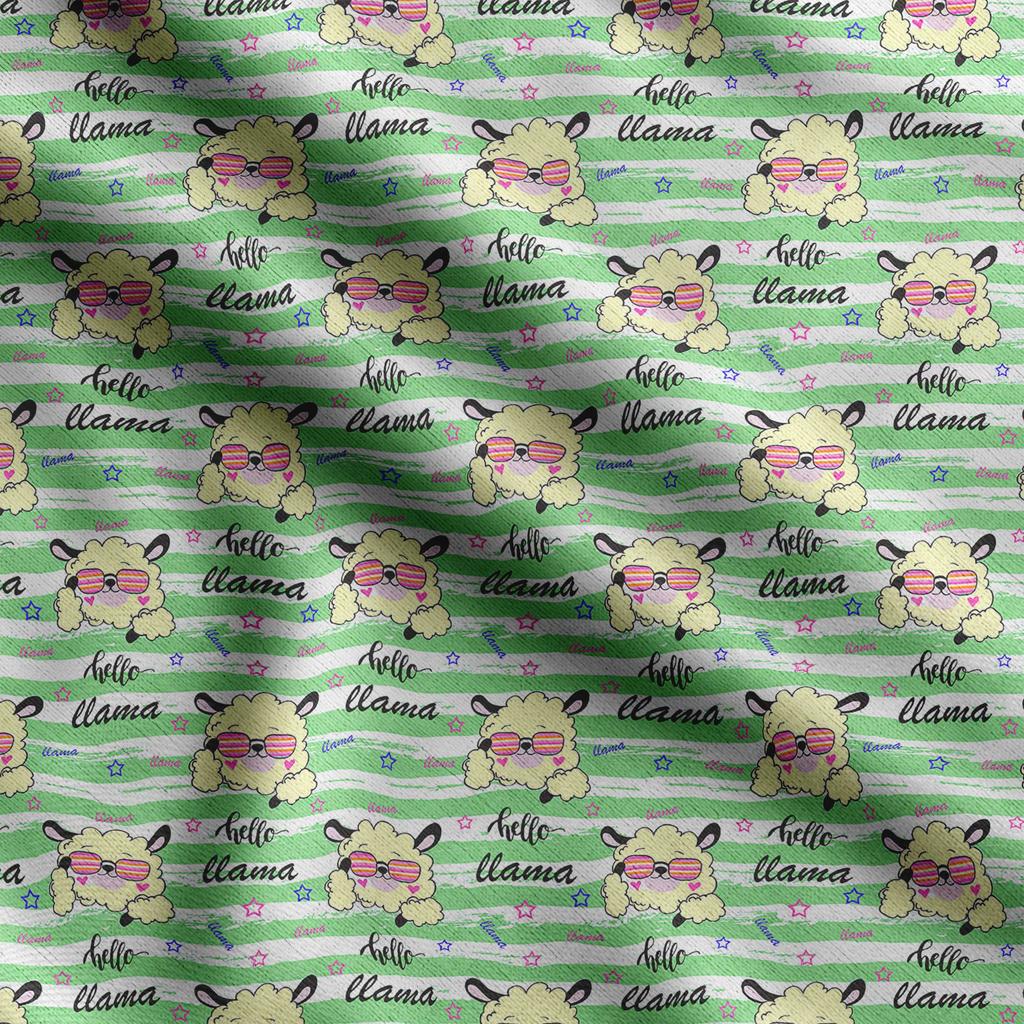 Soimoi Llama Alpaca Print,  Cotton Cambric, Quilting Fabric Sold by The Yard 42 Inch Wide, Medium Weight Cotton Fabric, Sewing  Supplies,