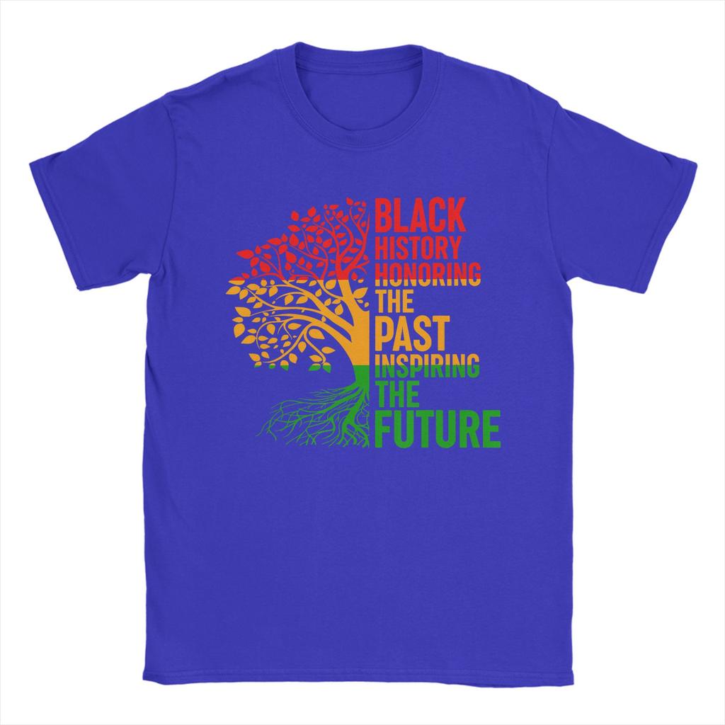 Leisure Black History Honoring Past Inspiring Future T-Shirts for Unisex Round Neck T Shirts Short Sleeve Tees Summer Clothes