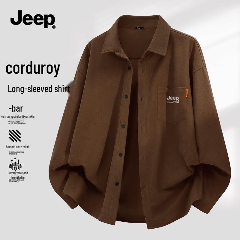 

Jeep Мужская повседневная вельветовая рубашка с длинным рукавом L
