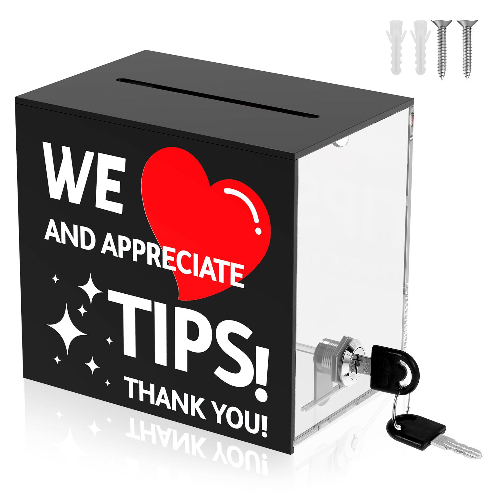 

Acrylic Donation Box with Lock Clear Suggestion Trading Ballot Raffle Fundraising Box Money Saving Bank Ticket Tip Jar чорний