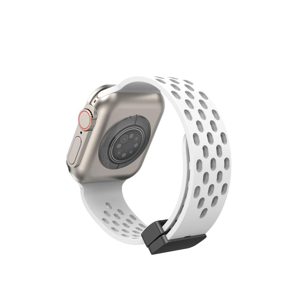 Silikon Uhrenarmband für Apple Watch- Atmungsaktive Magnetische Faltschließe Sport Uhrenarmband für iWatch Ultra/9/8/7/6/5/4/3/2/1/se/2022 49mm 45mm 44mm