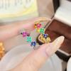 Four-leaf Clover Colorful Zircon Ring - Sweet Cute Luxurious High-end Versatile Ring for Women