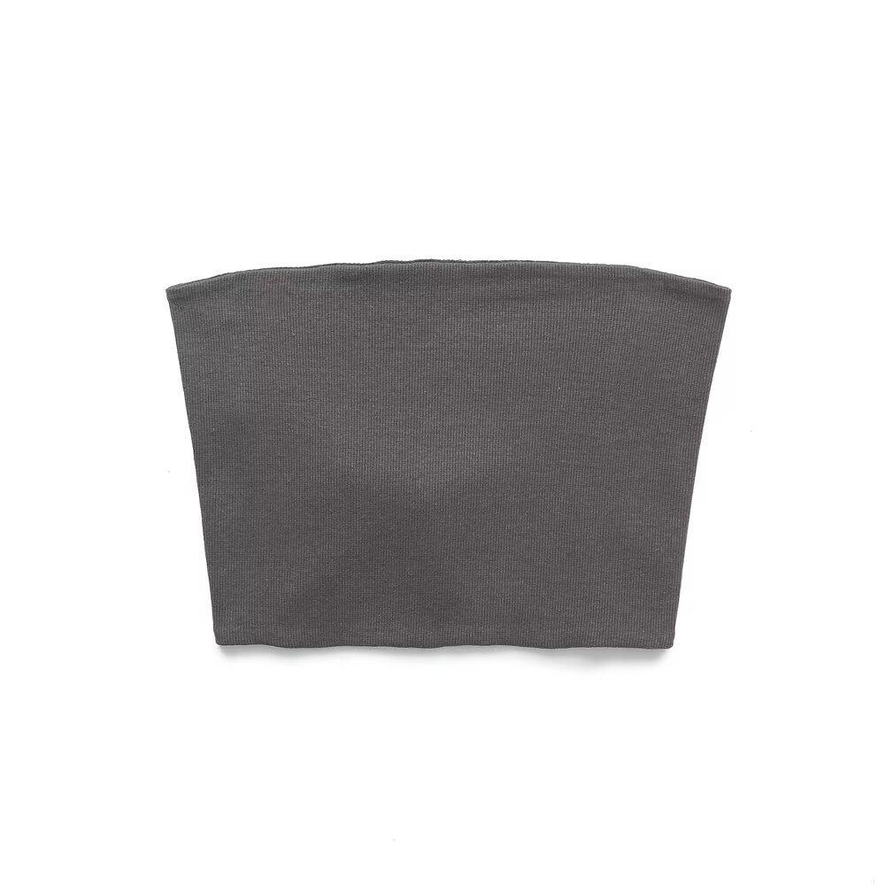 

European & American Women s Fashion Versatile Bandeau Cropped Top 4174310 L темно-сірий