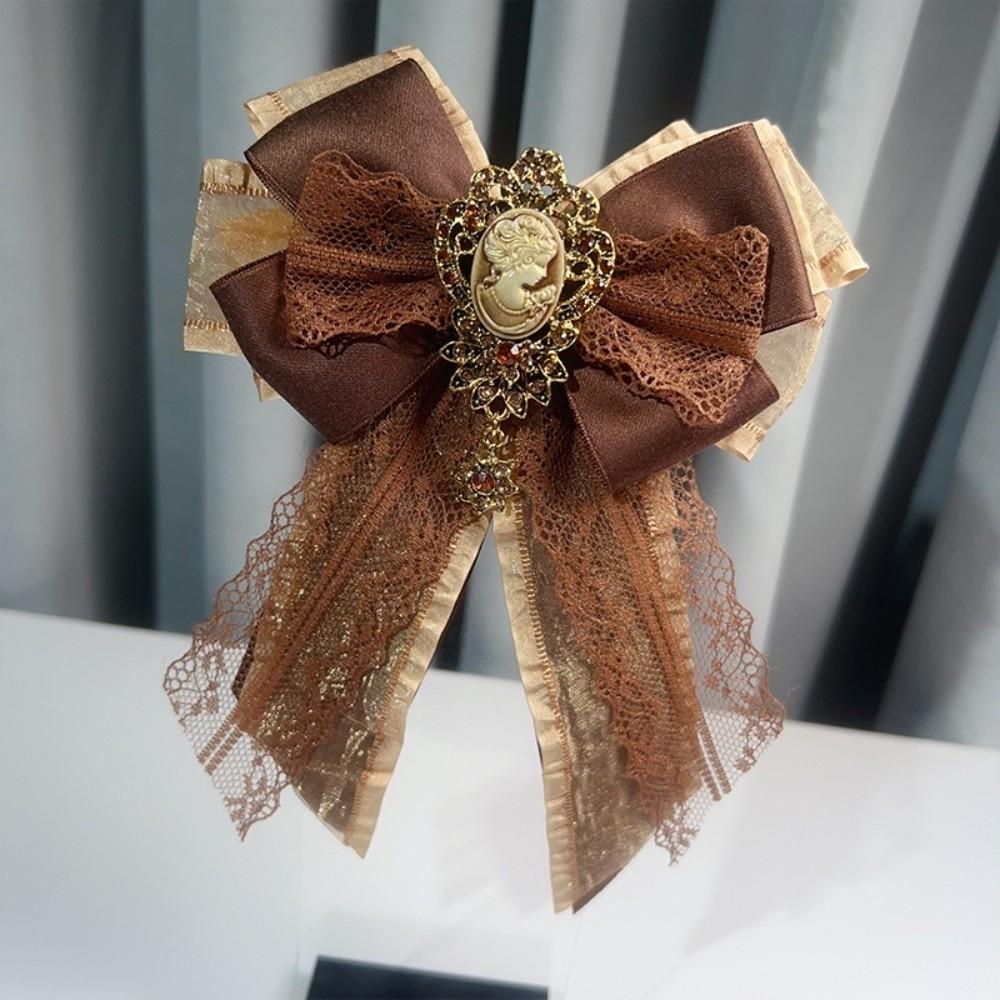 Solid Color Vintage Lolita Necktie Zinc Zinc Alloy Decoration Shirt Tie Lace Ribbon Bow Tie Men