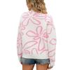 2025 Herbst und Winter Neue Mode Rundhals Blume Kontrast Pullover Lockerer Pullover Druck Strickpullover